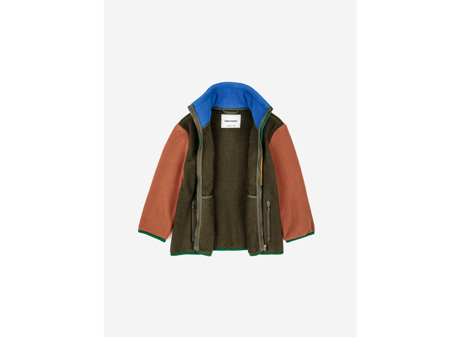 Color block polar fleece jacket