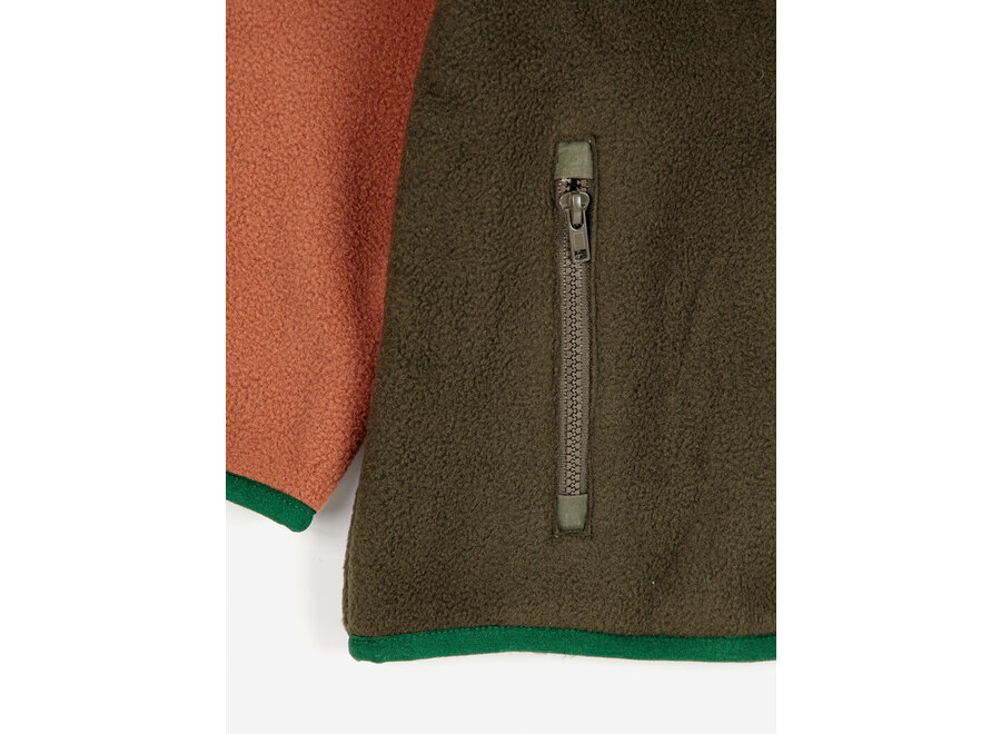 Color block polar fleece jacket