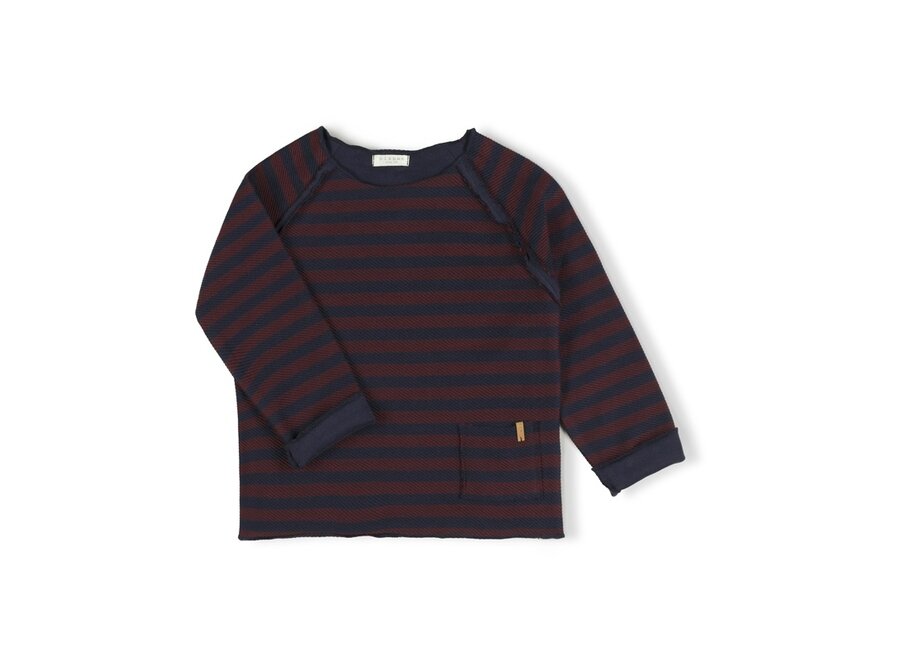 Raw Shirt Bordeaux Stripe