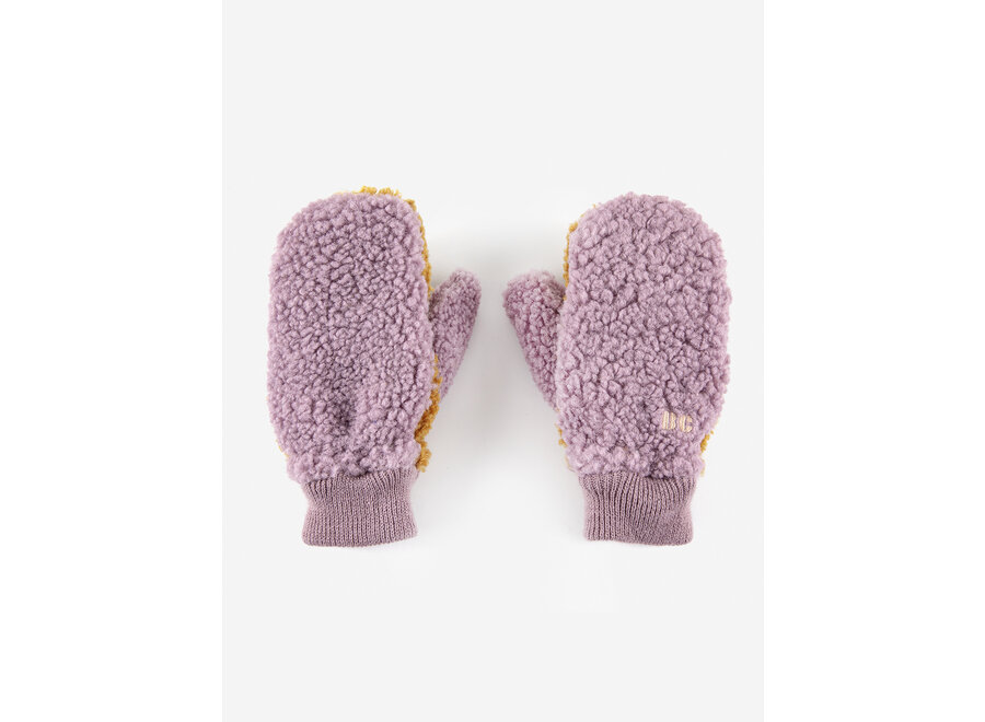 Sheepskin Color Block Lavender Gloves