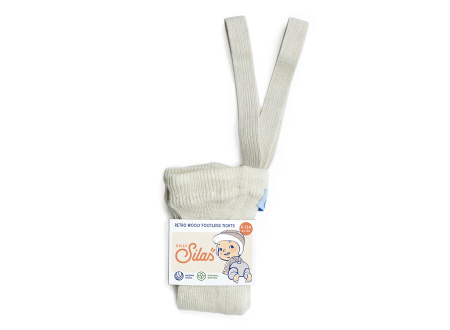 Wooly Footless Wool Tights Cream Blend