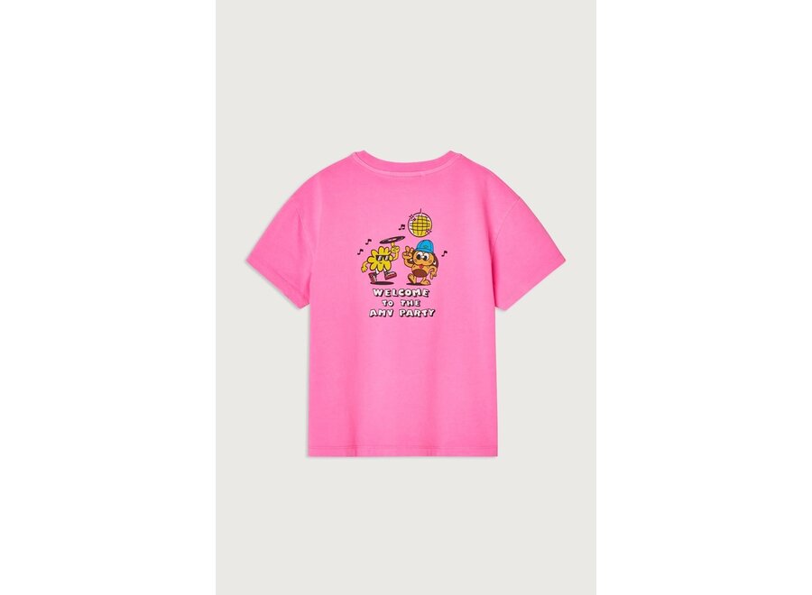 Fizvalley T Shirt Rose Fluo Elvis Otis