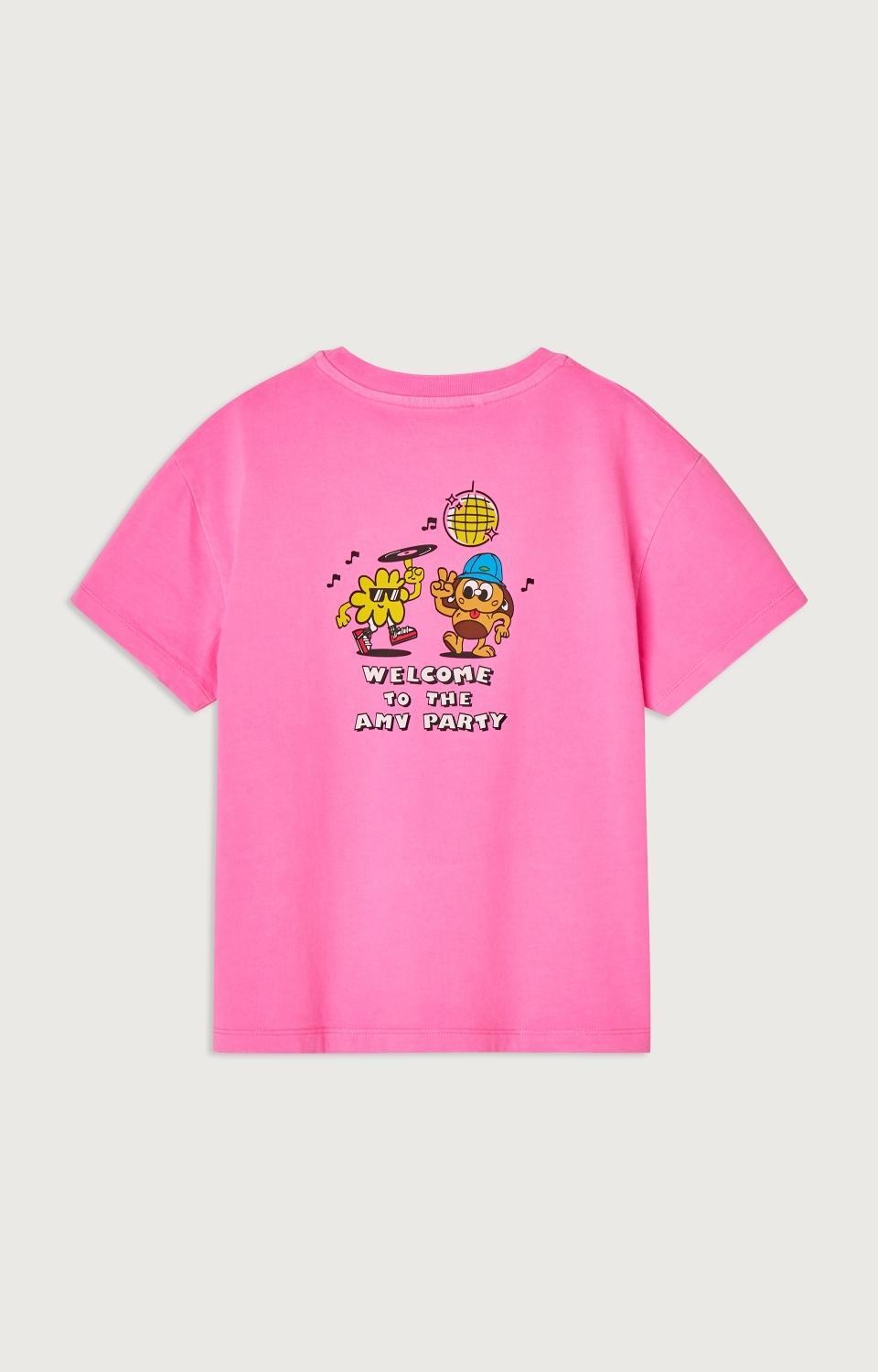 Fizvalley T Shirt Rose Fluo Elvis Otis