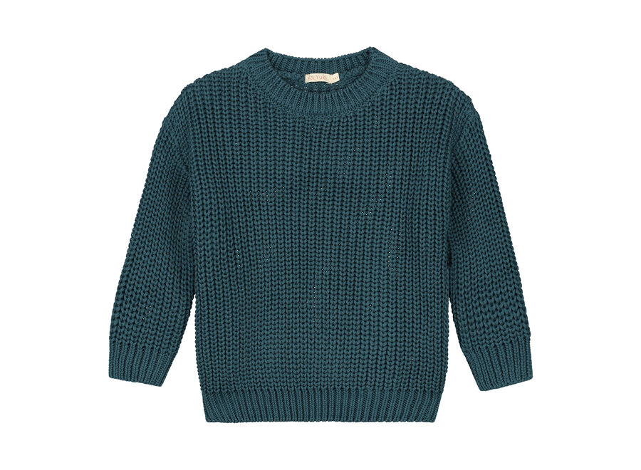 Chunky Knitted Sweater Petrol