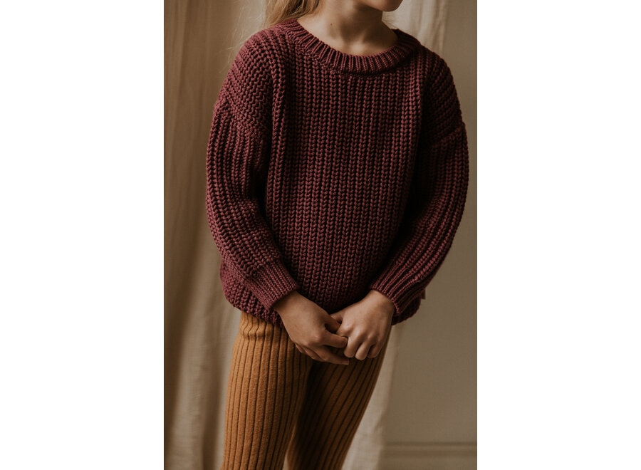 Chunky Knitted Sweater Grape