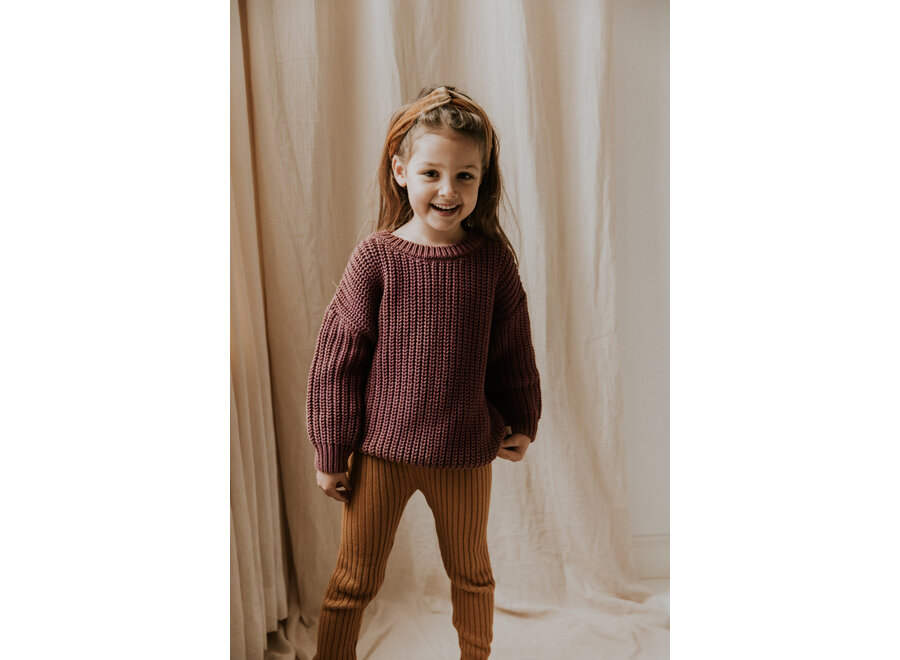 Chunky Knitted Sweater Grape
