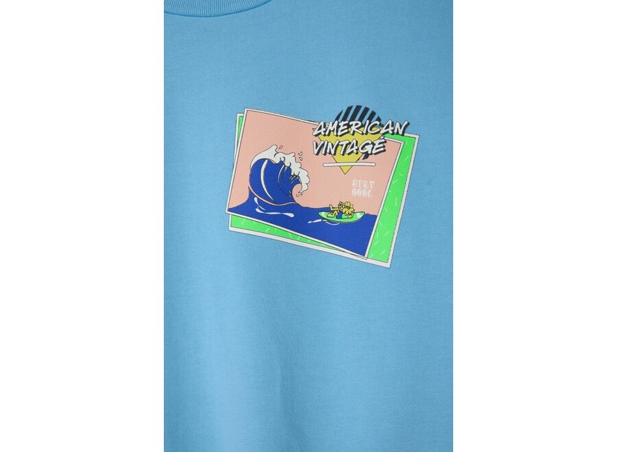 Fizvalley T-shirt Blue Azur Vintage