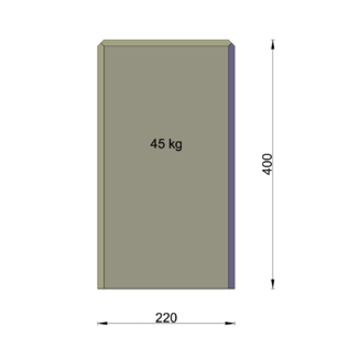 Poer XXL, m20 huls met vellingkant 22*22*40cm