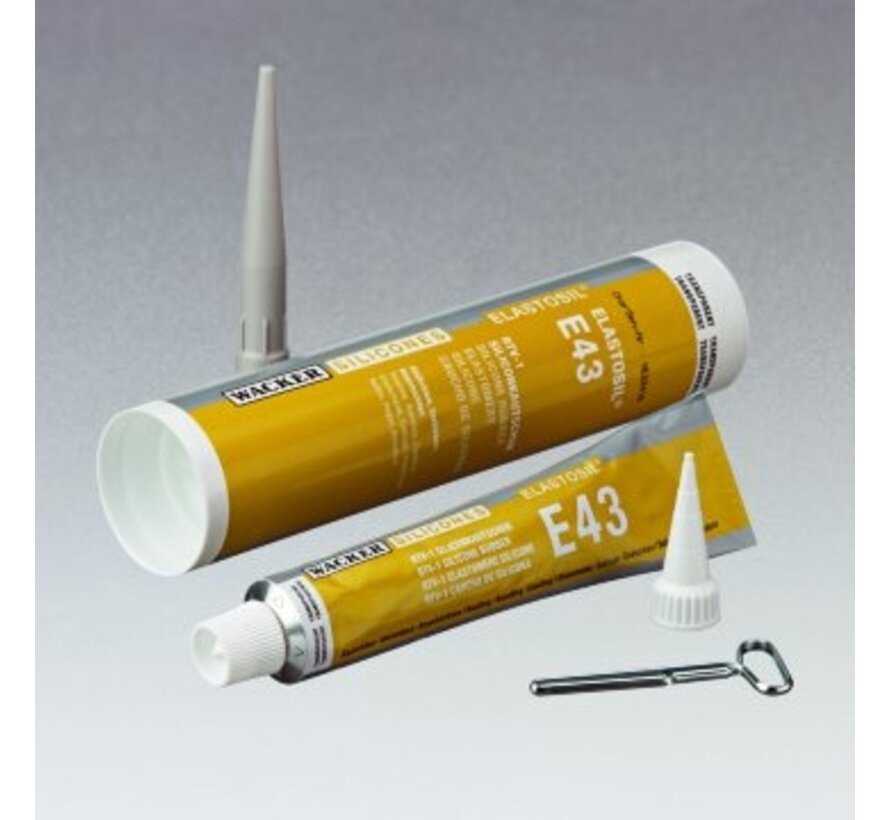 Elastosil E43 transparant multifunktional Kleber für Silikon. Tube 90 ml.
