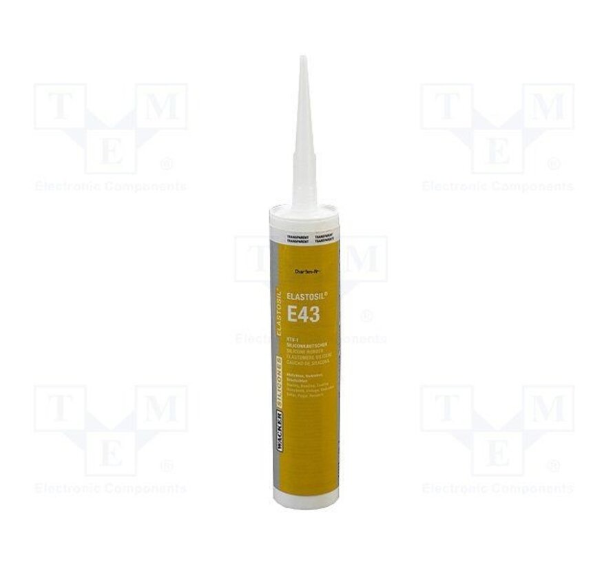 Elastosil E43 transparent multifuncional glue for Silicones. Tube 90 ml.