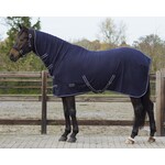 QHP QHP Basic fleecedeken met hals blauw