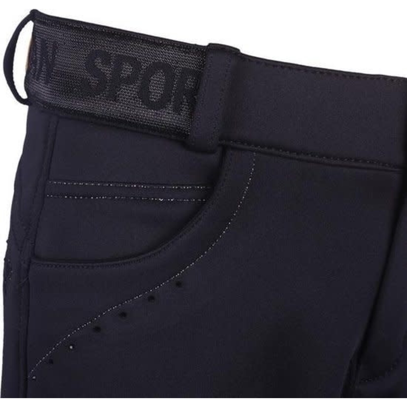 QHP QHP Rijbroek softshell Alexa Junior anti-slip zitvlak zwart