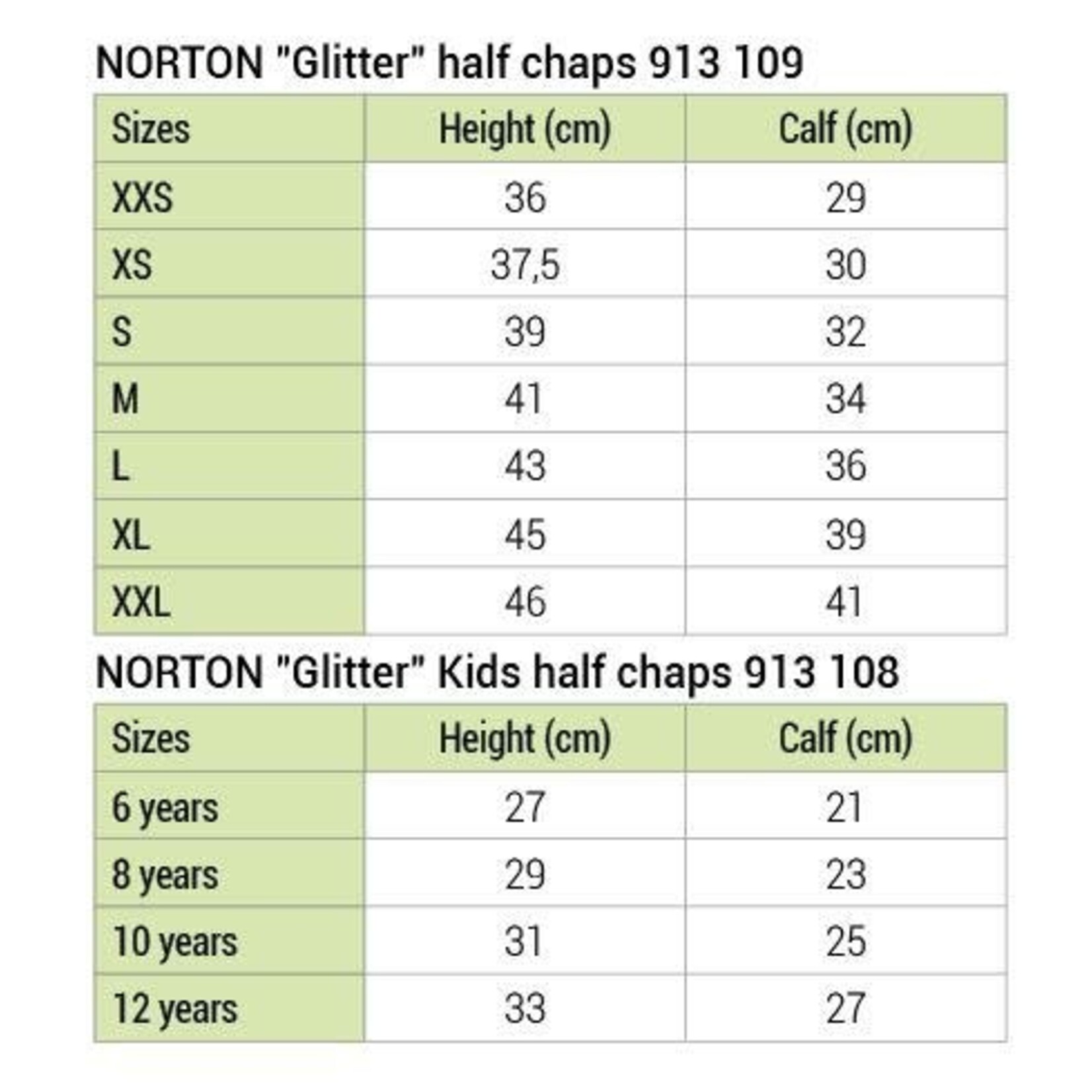 Norton Norton "Glitter" Minichaps Zwart Adult