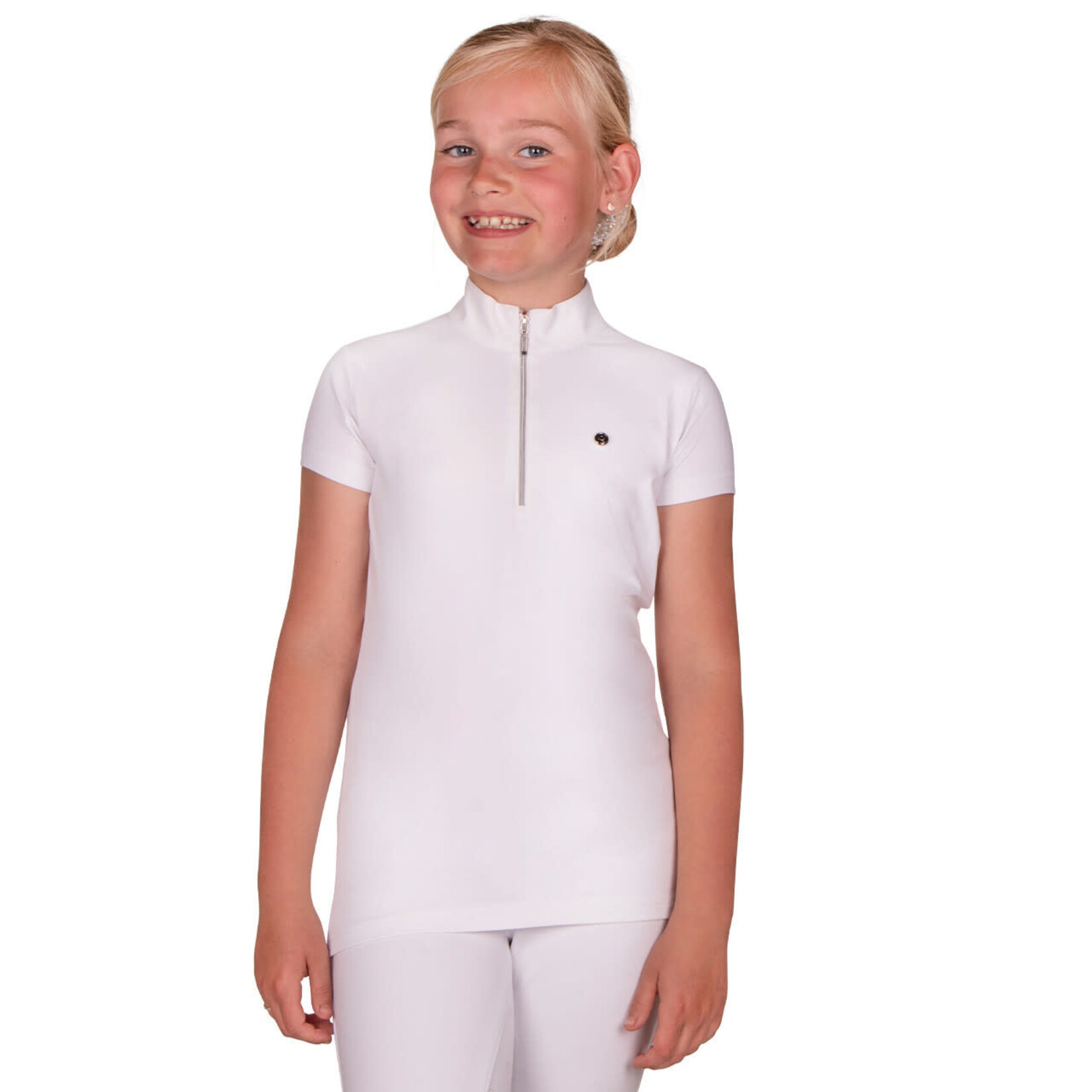 QHP QHP Wedstrijdshirt Veerle Junior Wit