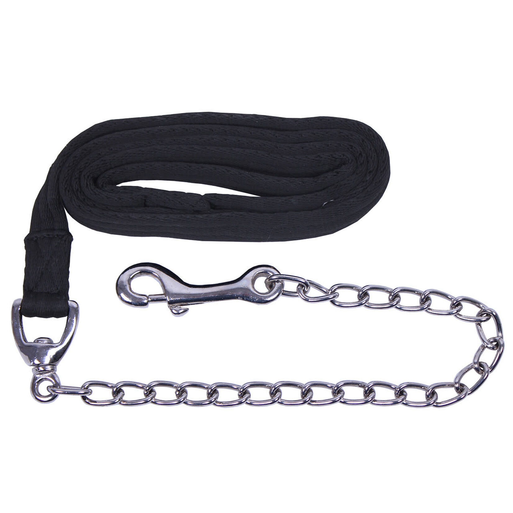 QHP QHP Halstertouw met ketting soft Zwart 2m