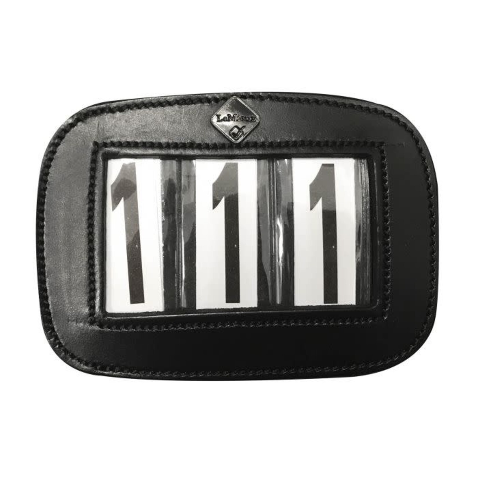 LeMieux LM Saddle Pad Number Holder Zwart of wit Rechthoek