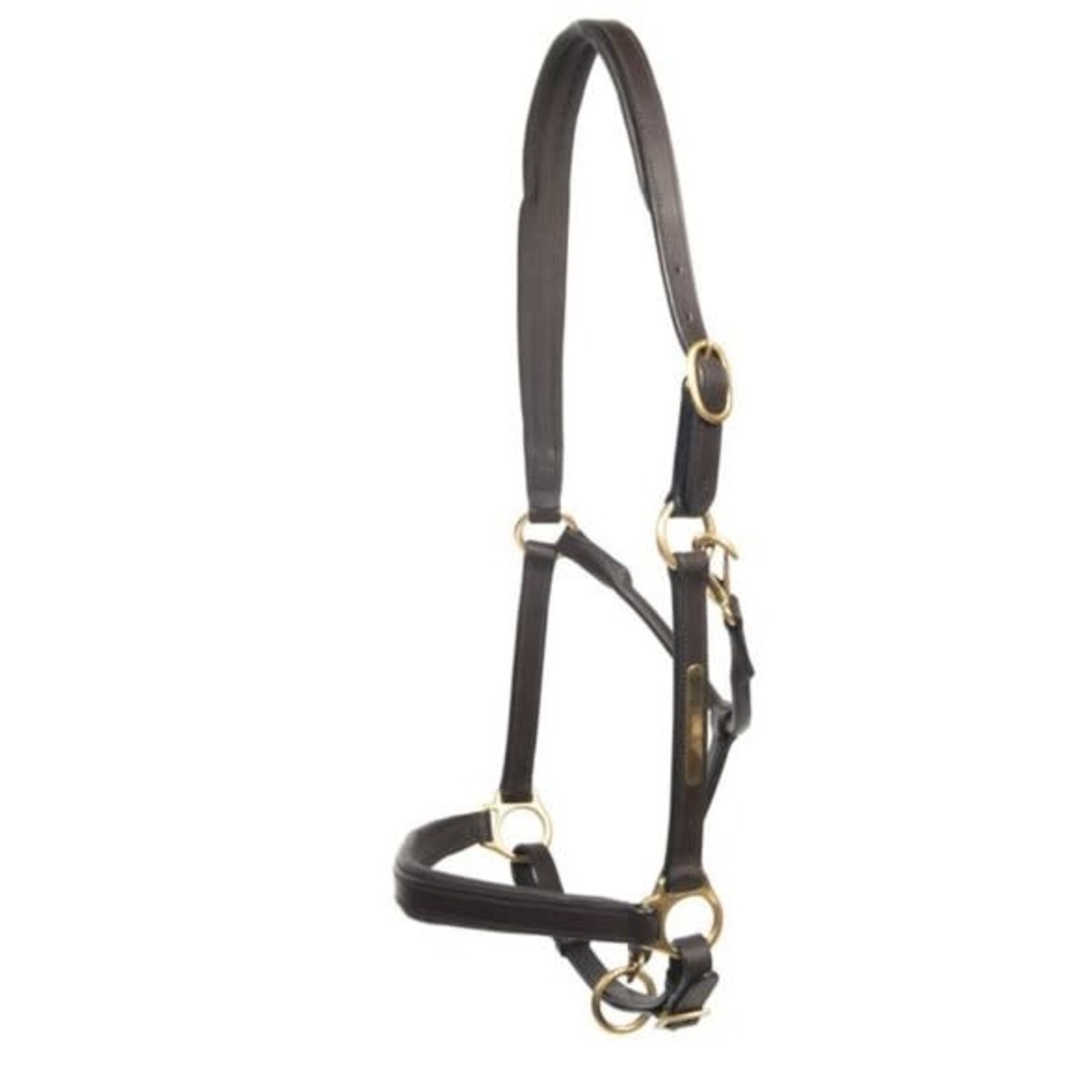 LJ LJ Halster Leder Met Naamplaatje Choco