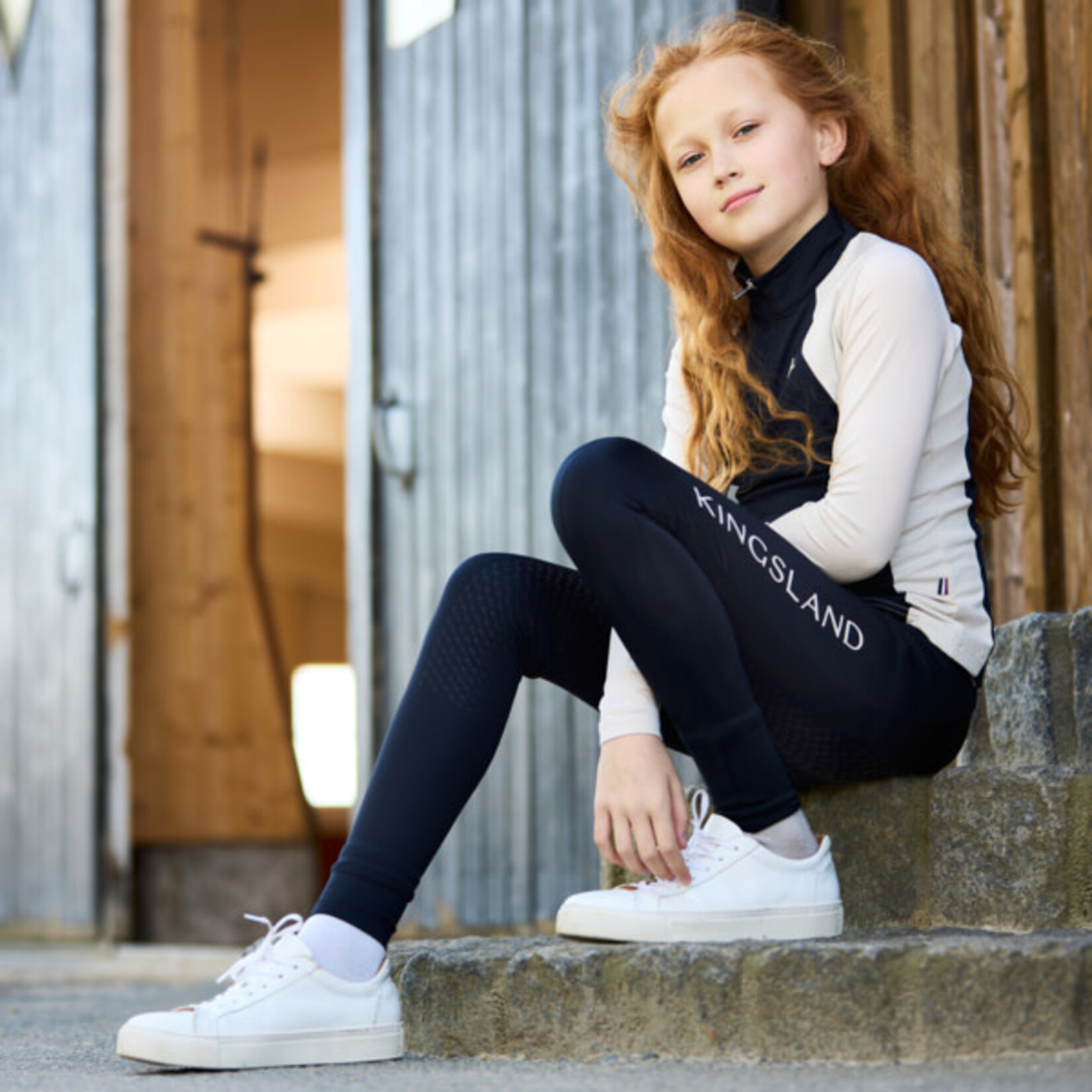 Kingsland KL Linda Trainingsshirt Junior Navy/Beige