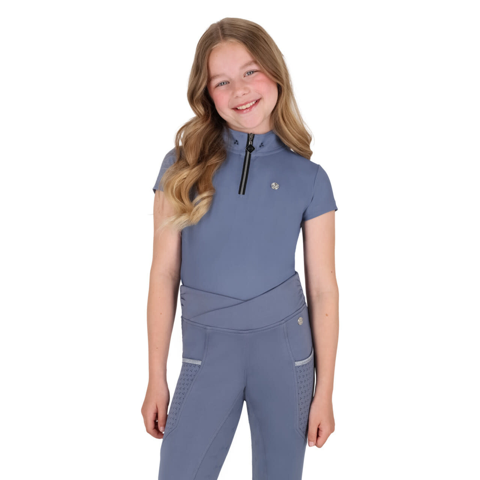 QHP QHP Sportshirt Korte Mouwen Aubree Junior Misty Blue