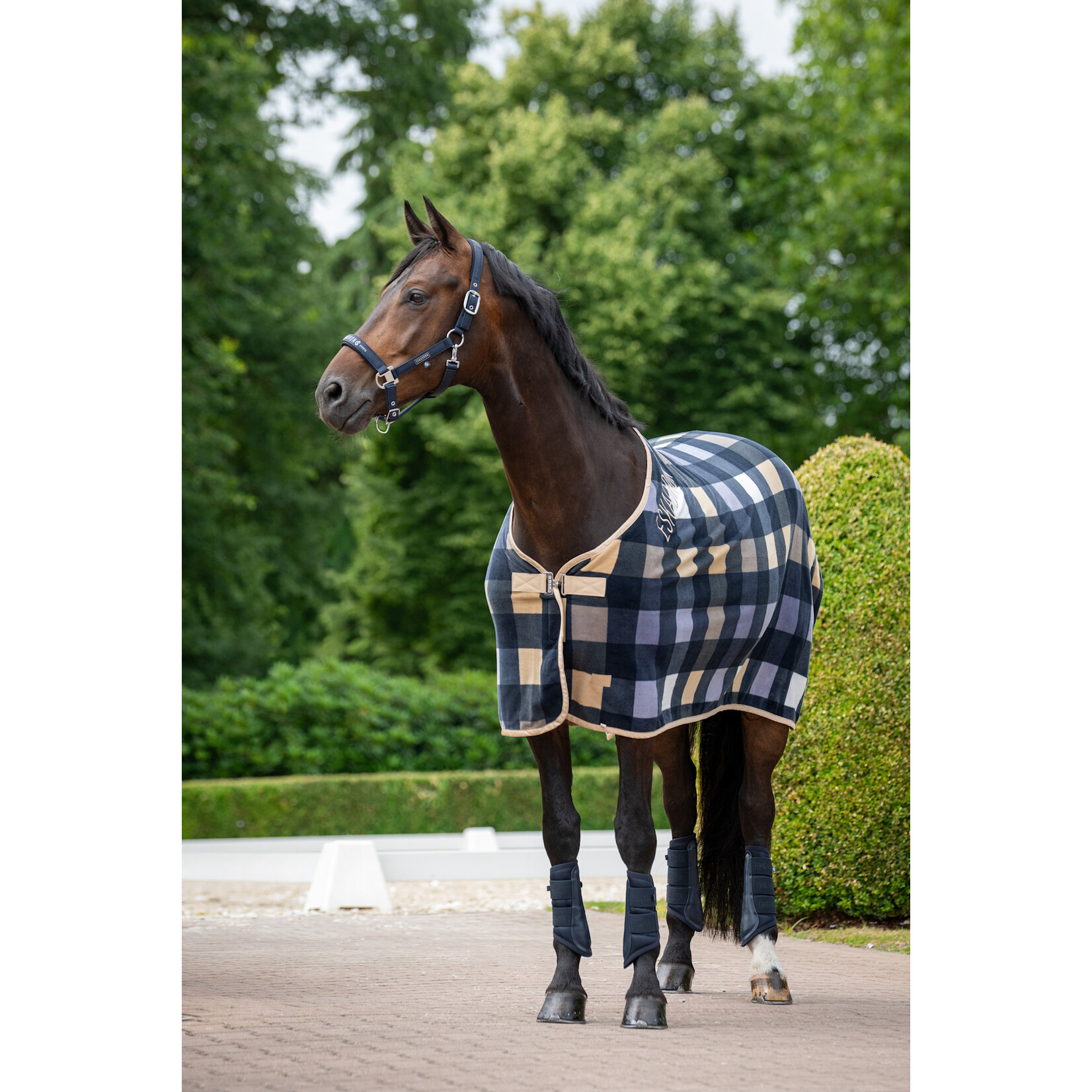 Eskadron Pikeur Fleecedeken Sports Navy/Sierra/Orchid
