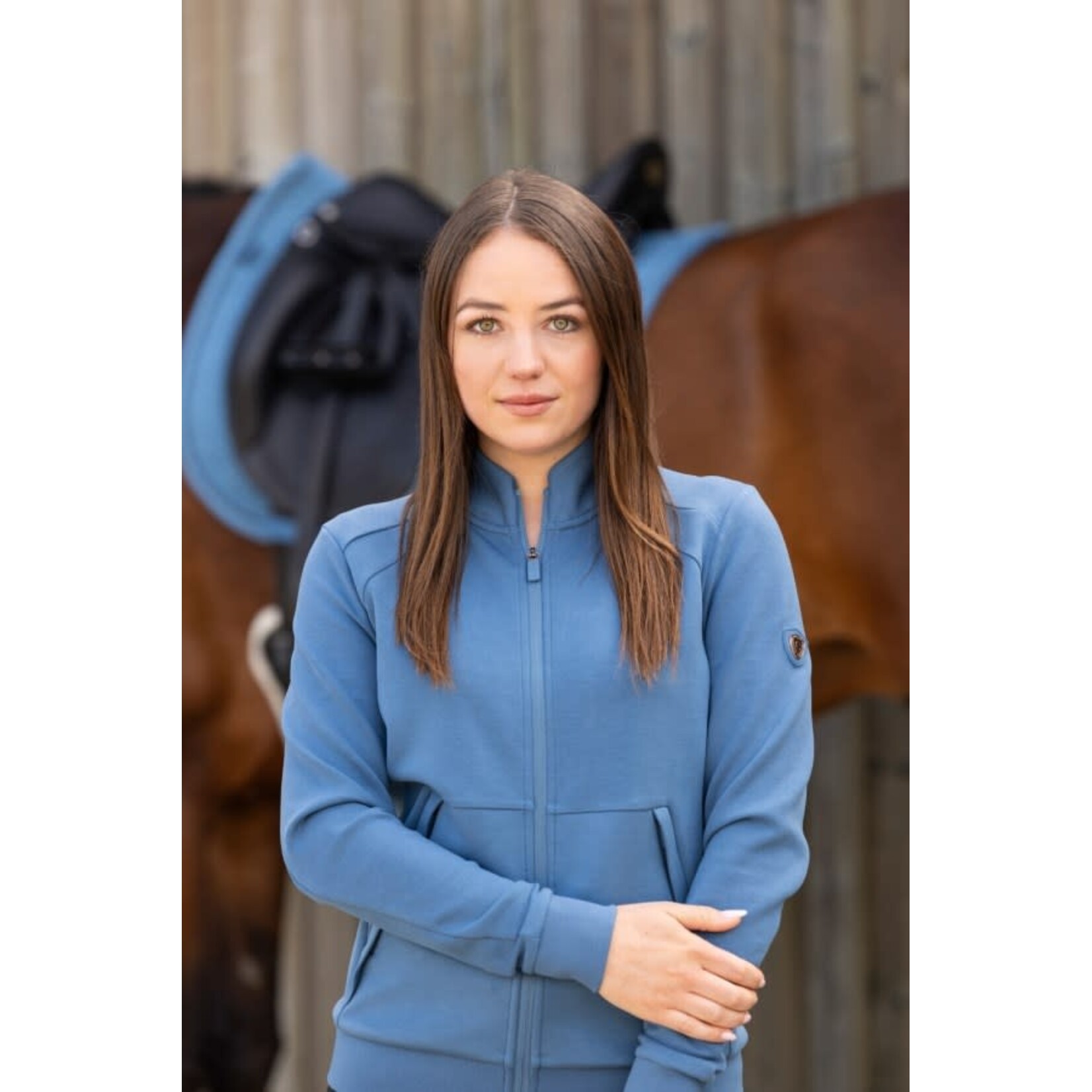 Covalliero Covalliero Trui met Rits Smoked Blue