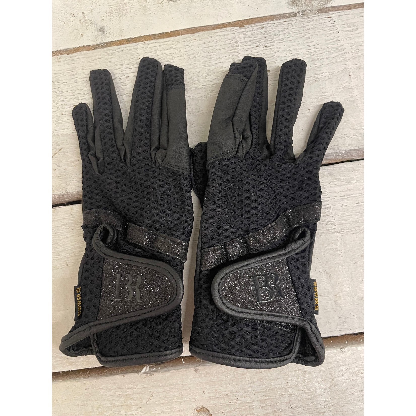 2de Hands 212-7 BR Rijhandschoenen 5.5 Zwart/ glitter