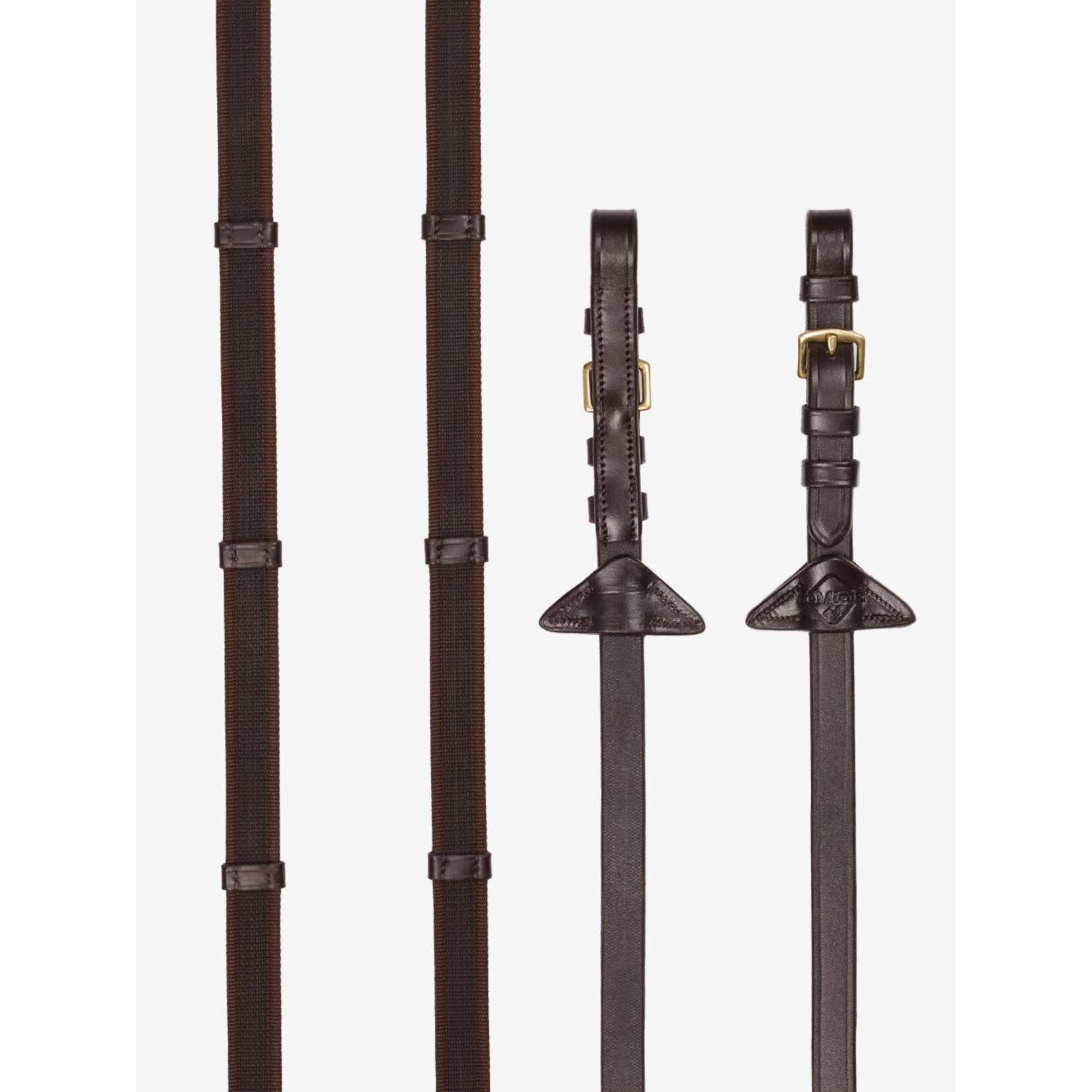 LeMieux LeMieux Rubber Grip Teugels Havana/Brass Full