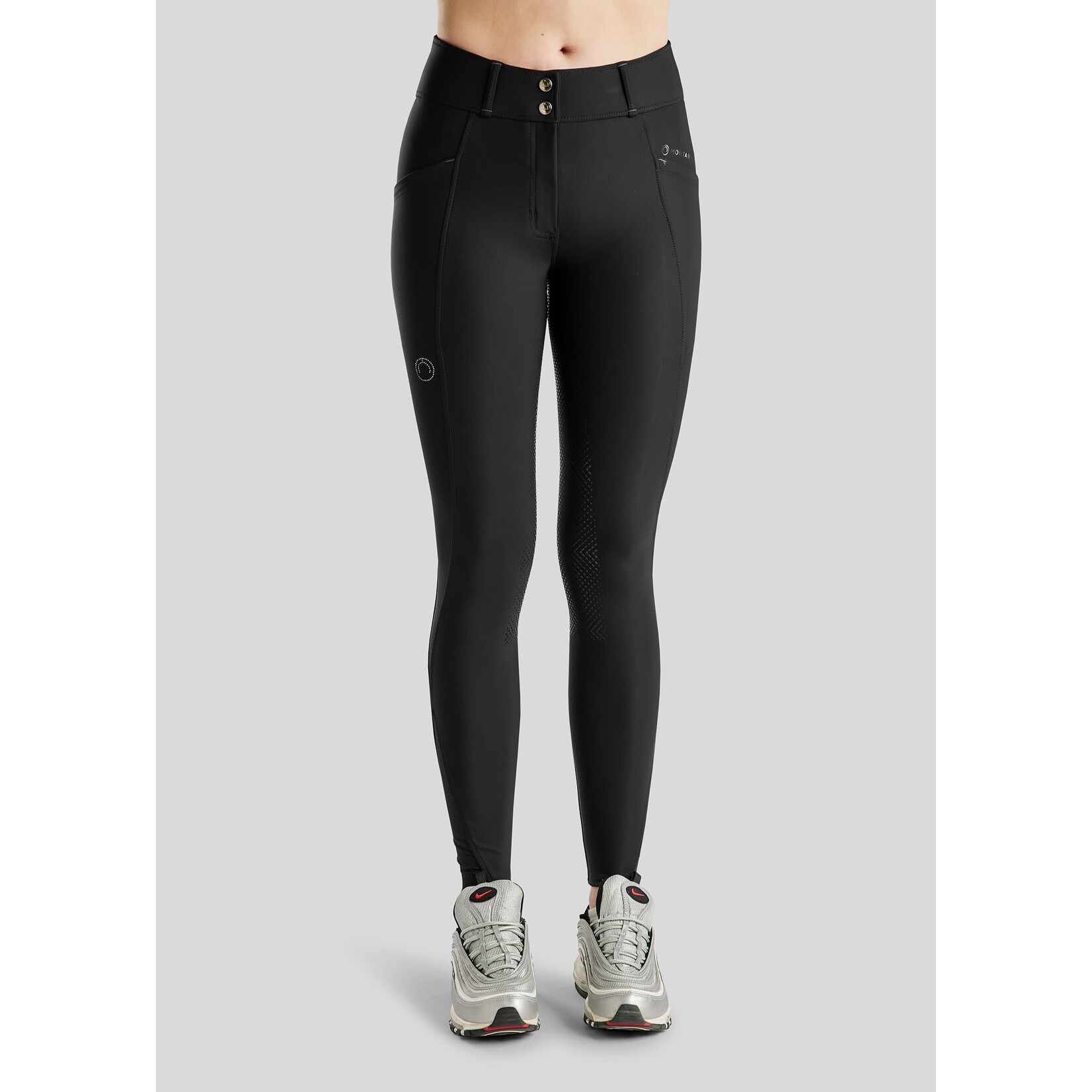 Montar Montar Rijbroek Mozida Gun Metal Crystals Black