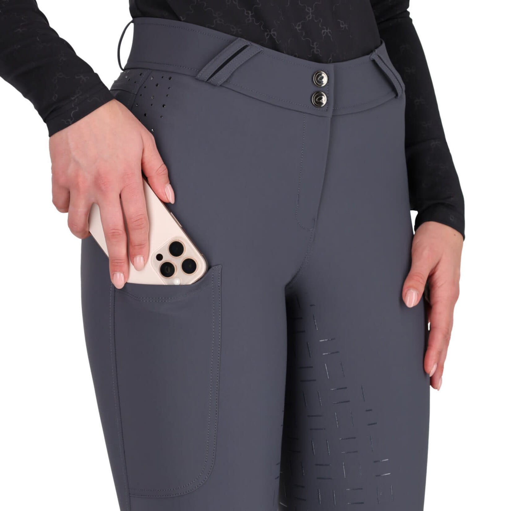 QHP Qhp Rijbroek Livora full grip Grey