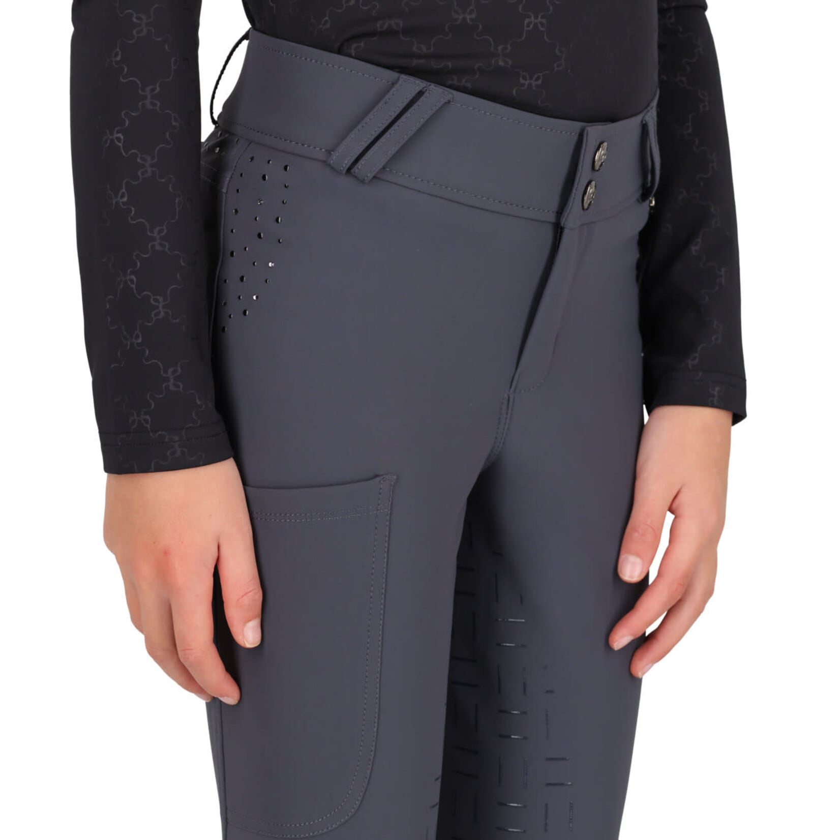 QHP Qhp Rijbroek Livora Junior full grip Grey
