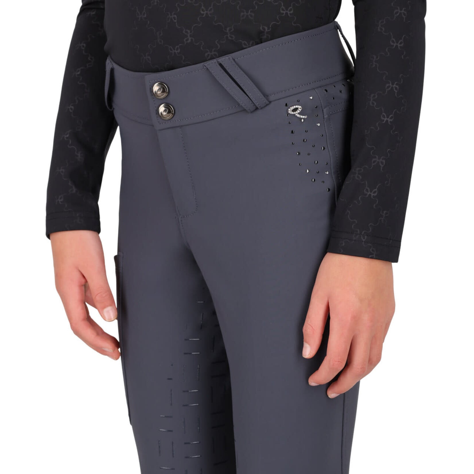 QHP Qhp Rijbroek Livora Junior full grip Grey