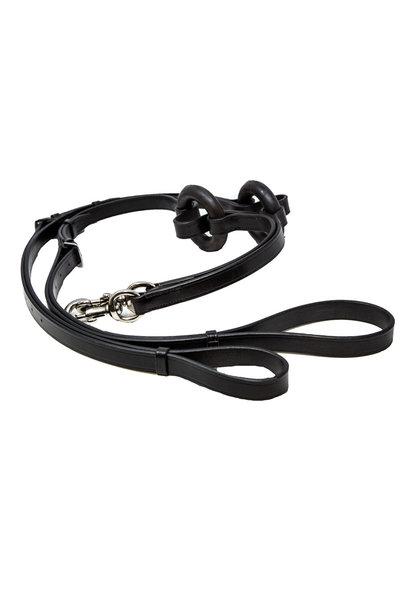 Leather Side Reins with Rubber Ring Havana