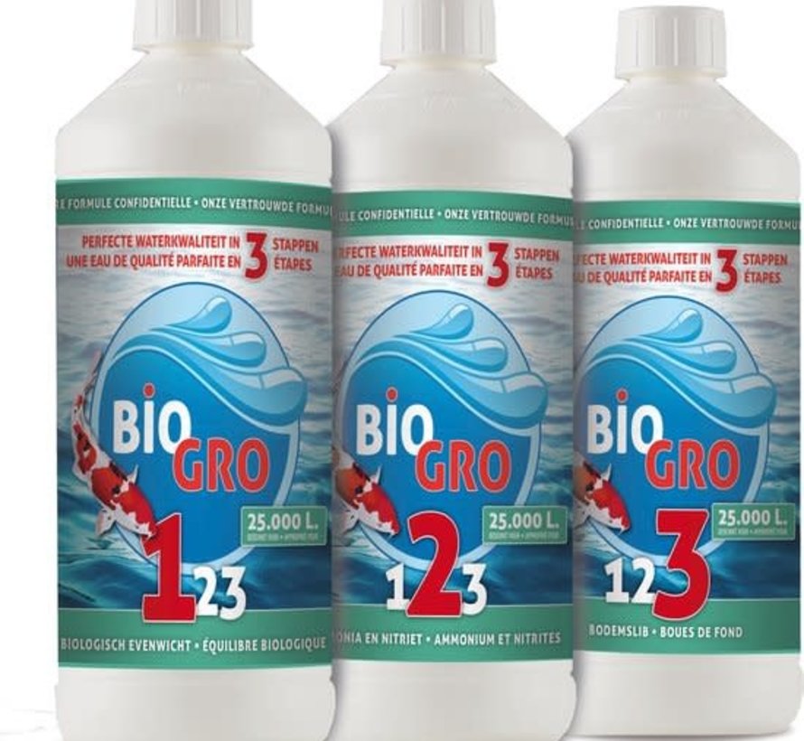 Biogro 123 opstart pakket - 3x1 Liter geschikt voor 25.000L