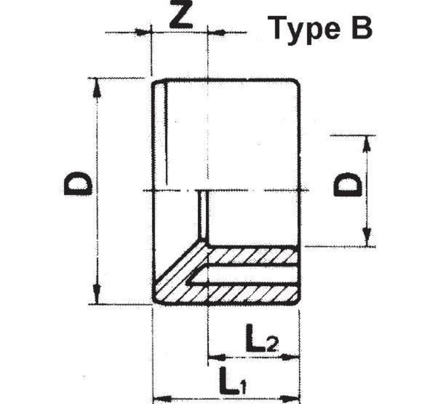 PVC verloopring 40 x 20mm PN16