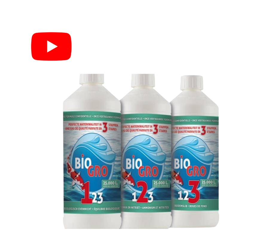 Biogro 123 opstart pakket - 3x1 Liter geschikt voor 25.000L