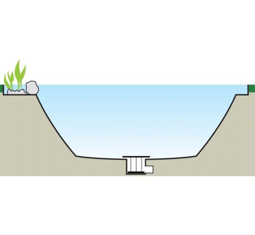 Inzetkap bodemdrain t.b.v. zwemvijver