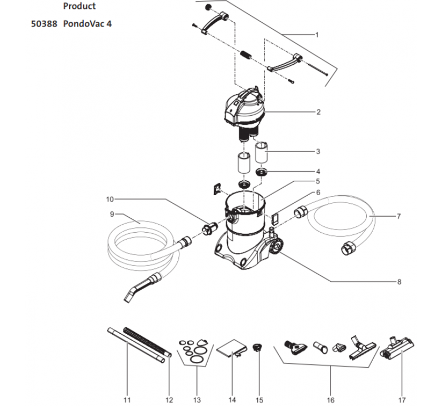 (nr16.) Oase Vervangset zuigmonden PondoVac 4