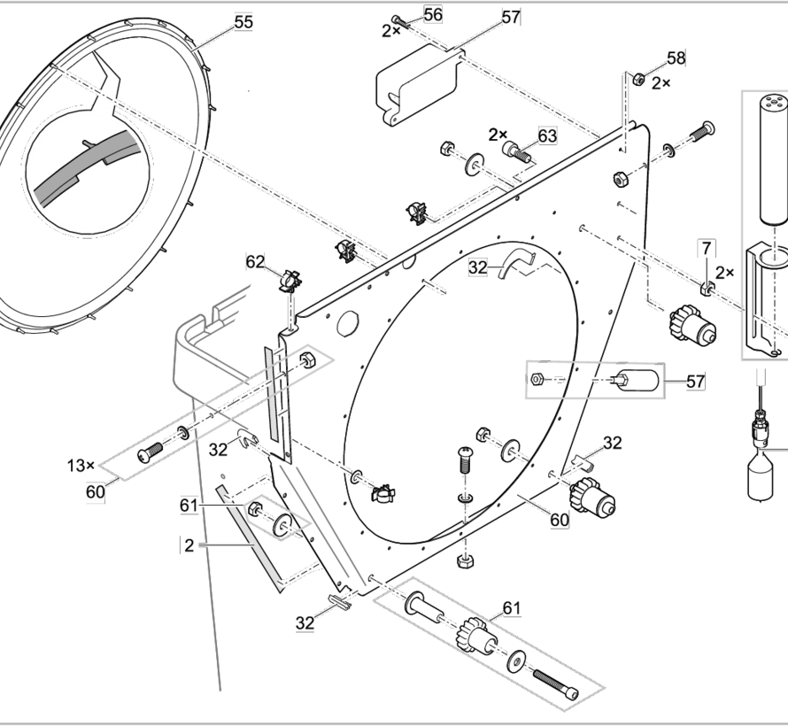 (nr7.) Oase Veiligheidsmoer V2A DIN 985 M6 PCP Compact-L