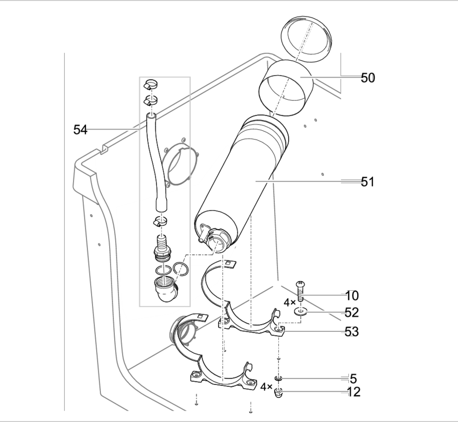 (nr12.) Oase Hoofdmoer V2A DIN 1587 M6 PCP Compact-L