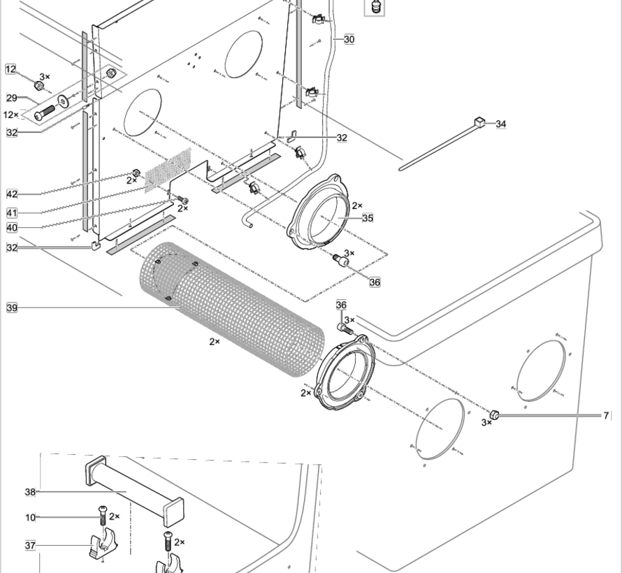 (nr12.) Oase Hoofdmoer V2A DIN 1587 M6 PCP Compact-L