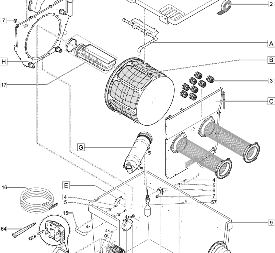 (nr48.) Oase Spare drain DN75 XL PCP Compact-L