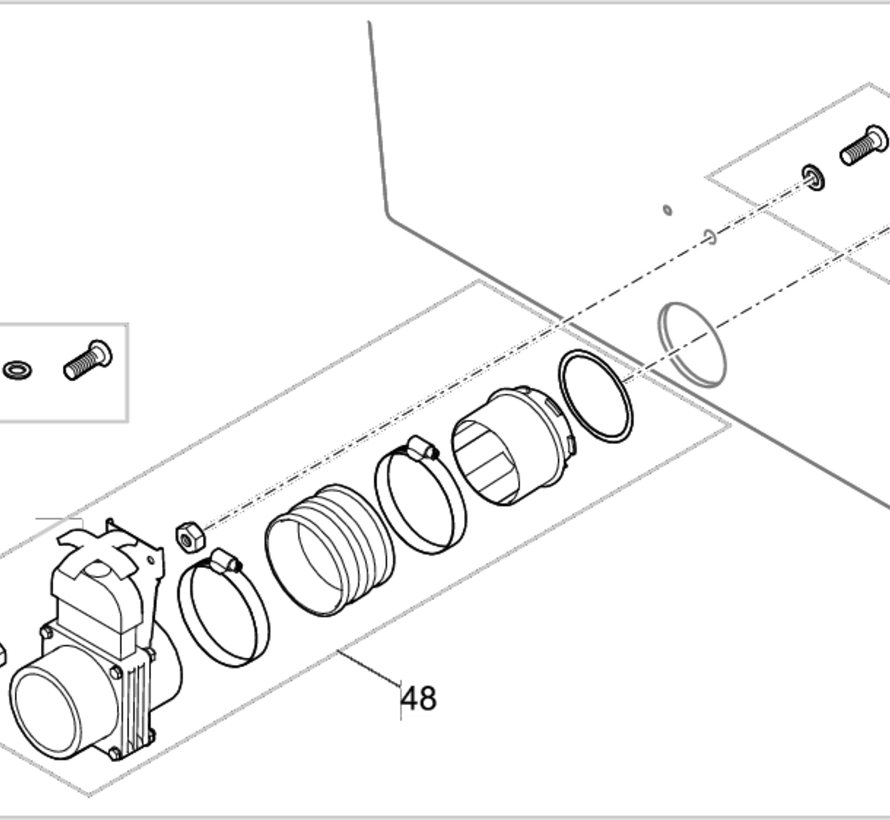 (nr49.) Oase Vervangschroeven set afvoer DN75 PCP Compact-L