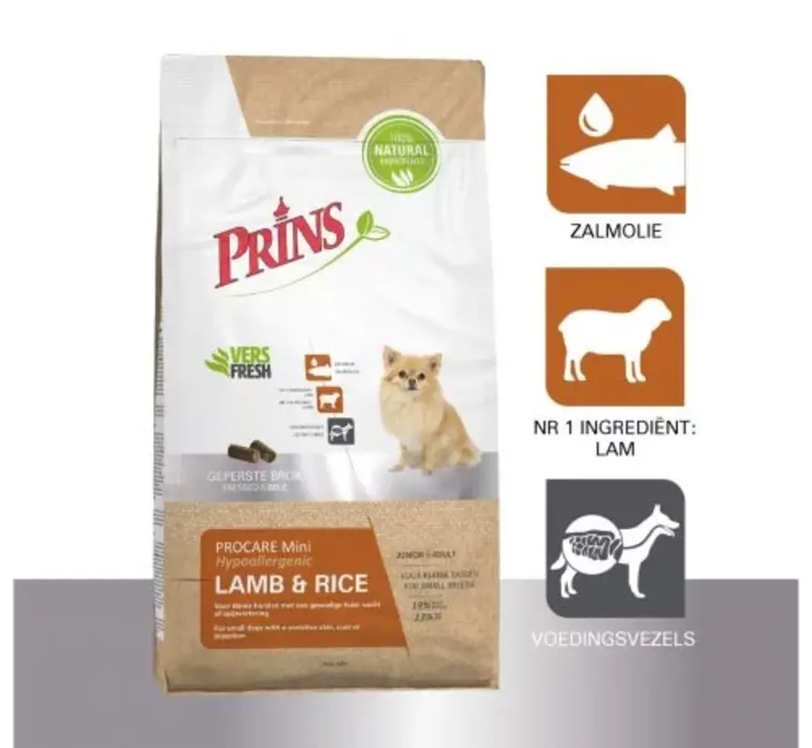 Prins ProCare Mini Hypoallergic Lam Rijst 3kg