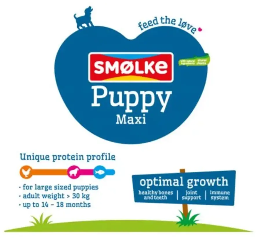 Smølke Puppy Maxi Hondenvoer Kip Lam 3kg