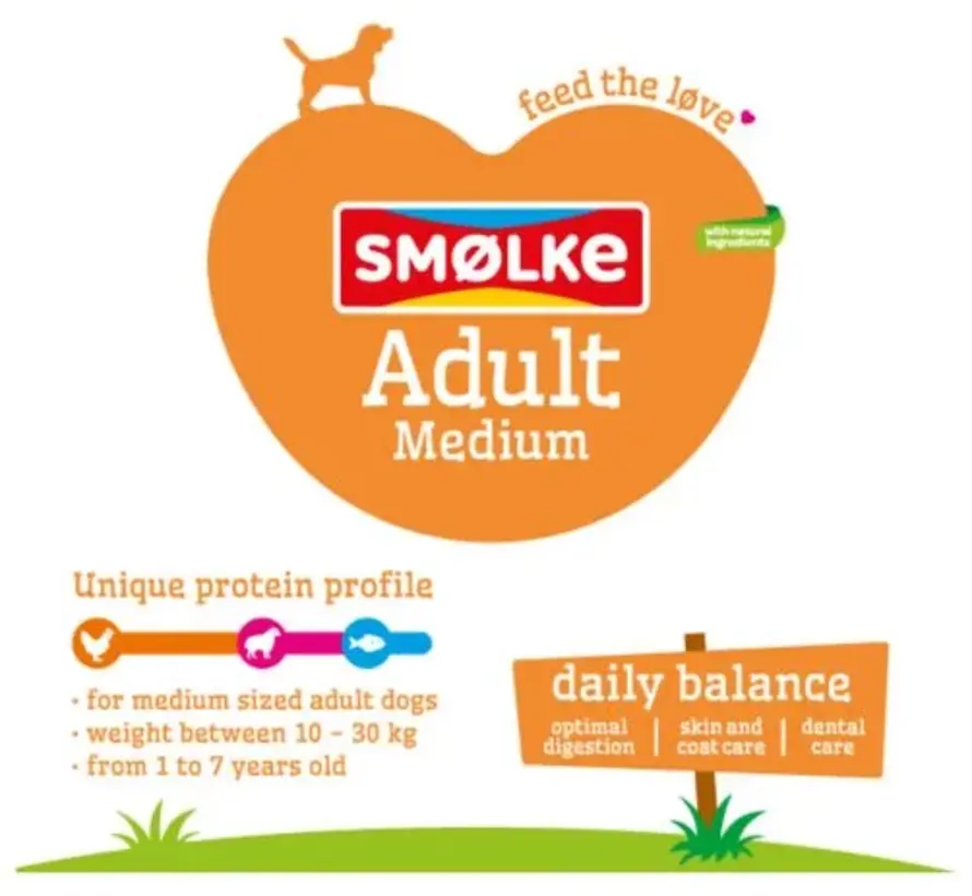 Smølke Adult Medium Hondenvoer Kip Lam 3kg