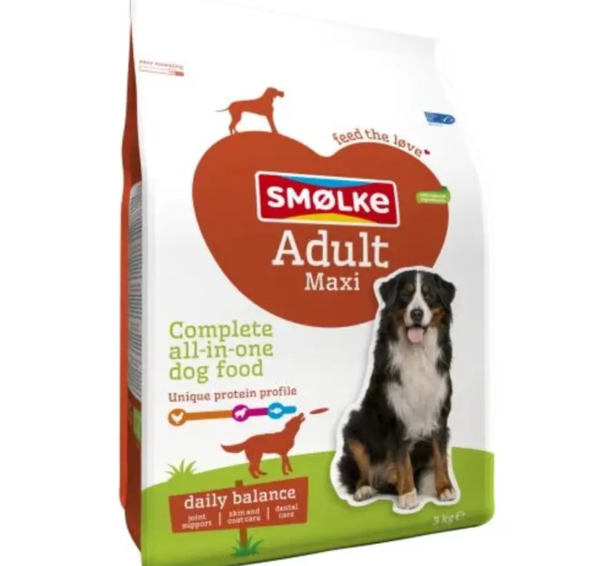 Smølke Adult Maxi Hondenvoer Kip Lam 3kg