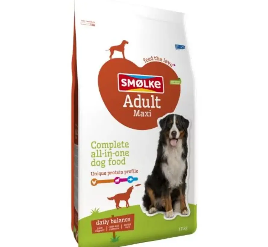 Smølke Adult Maxi Hondenvoer Kip Lam 12kg