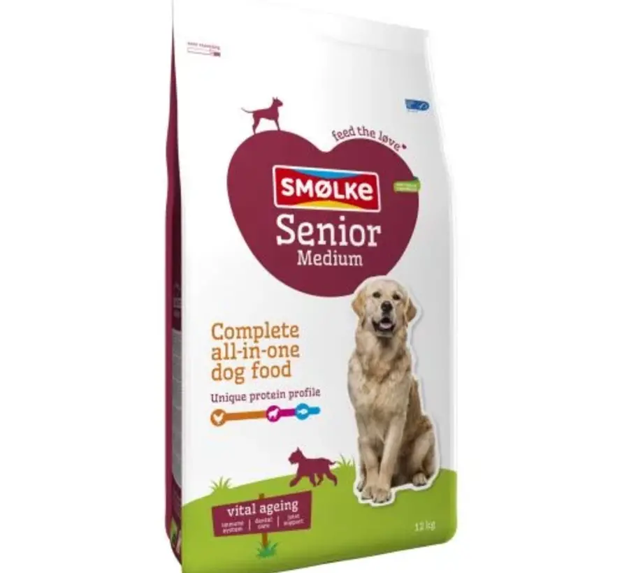 Smølke Senior Medium Hondenvoer Kip Lam 12kg