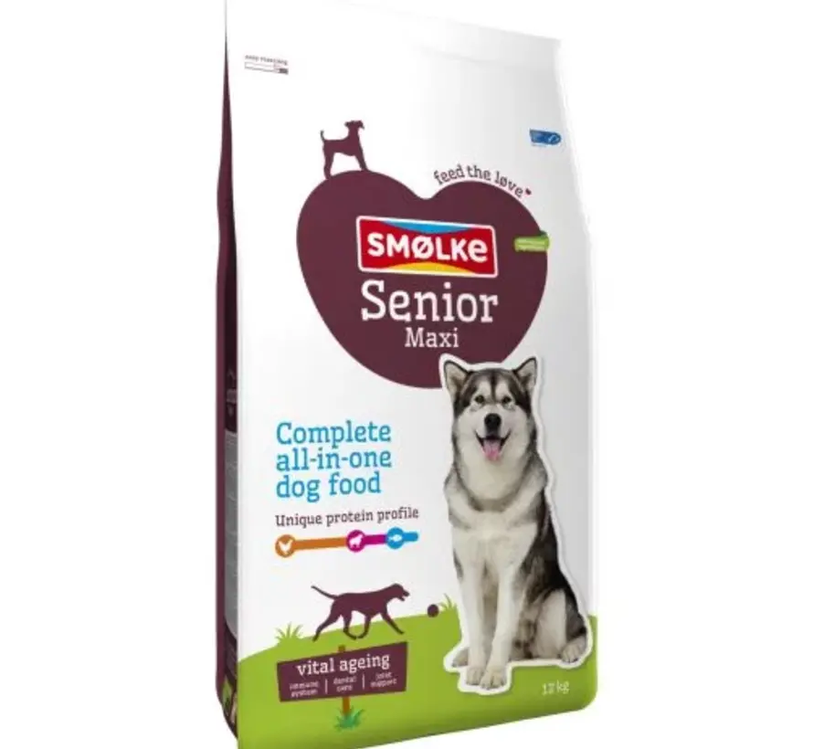 Smølke Senior Maxi Hondenvoer Kip Lam 12kg