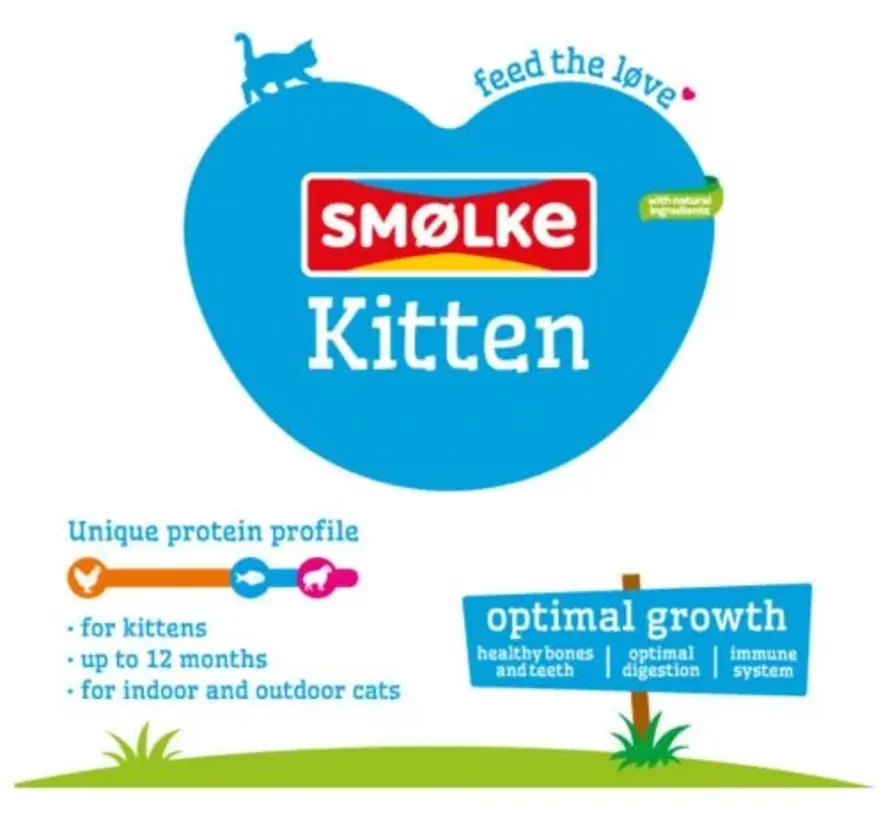 Smølke Kitten Kattenvoer Kip Vis 2kg